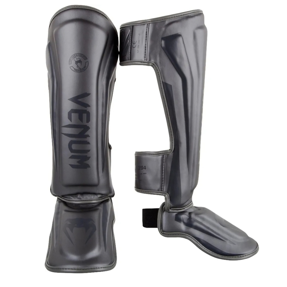 Venum Elite Shinguards Silver